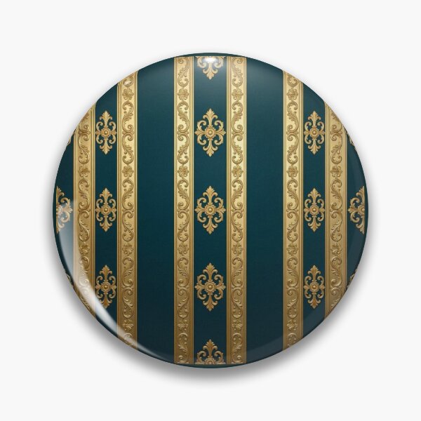 Item preview, Dark Teal & Antique Gold Striped Baroque designed and sold by DesignsByPrnces.