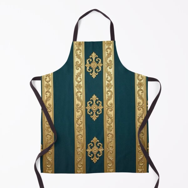 Item preview, Dark Teal & Antique Gold Striped Baroque designed and sold by DesignsByPrnces.