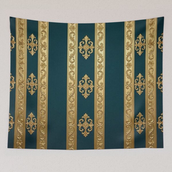 Item preview, Dark Teal & Antique Gold Striped Baroque designed and sold by DesignsByPrnces.