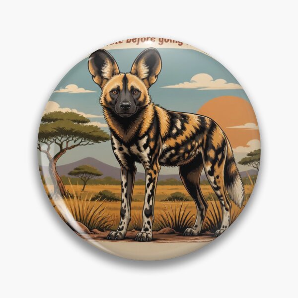 Item preview, African Wild Dog Safari Fun Fact designed and sold by Mugged & Inspired.
