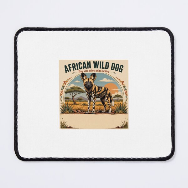 Item preview, African Wild Dog Safari Fun Fact designed and sold by Mugged & Inspired.