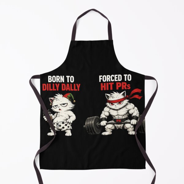 Item preview, Born To Dilly Dally Forced To Hit PRs Gym Cat Shirt designed and sold by VibeOffline Studio.