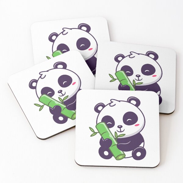 Item preview, Cute Kawaii Panda Hugging Green Bamboo Stick designed and sold by ZhenKang   Xiong.