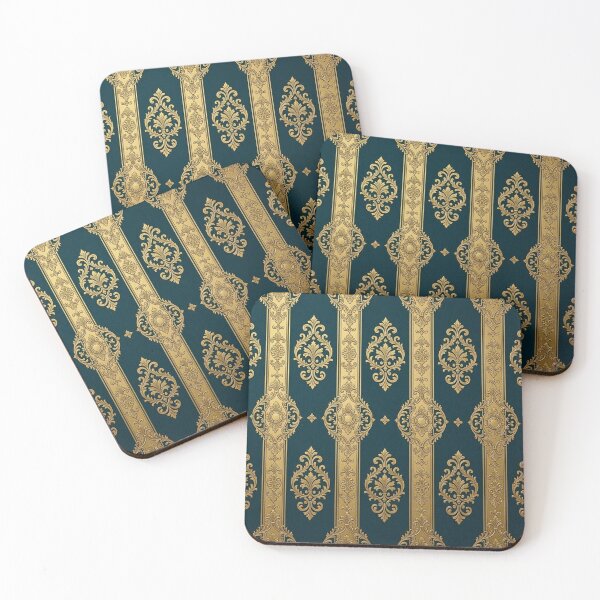 Item preview, Dark Teal & Gold Striped Baroque designed and sold by DesignsByPrnces.