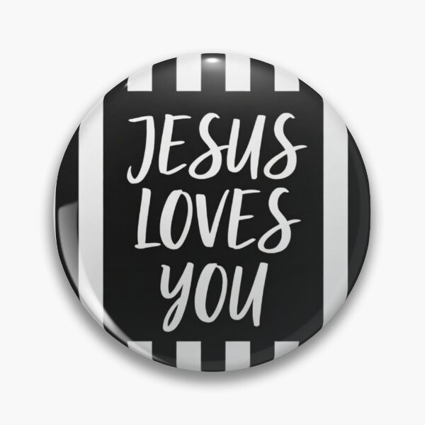 Artikelvorschau, Jesus liebt dich | Christliche Wanddekoration in kräftigen Schwarz-Weiß-Streifen entworfen und verkauft von Syrupulse.