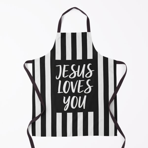 Item preview, Jesus Loves You | Bold Black White Striped Christian Wall Art designed and sold by Syrupulse.