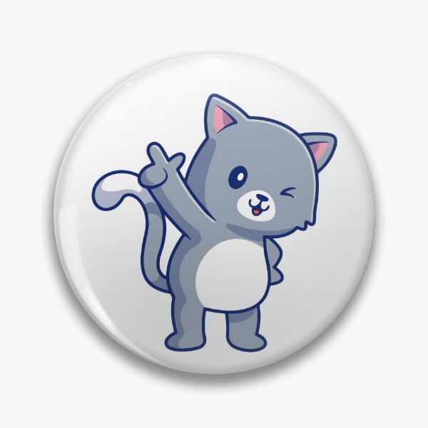 Item preview, Cute Winking Grey Cat Chibi Kitten Saying Hi designed and sold by ZhenKang   Xiong.