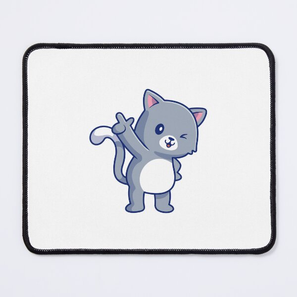 Item preview, Cute Winking Grey Cat Chibi Kitten Saying Hi designed and sold by ZhenKang Xiong.