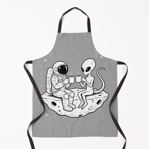 Item preview, Astronaut and Alien Having Coffee in Space – Cosmic Friendship designed and sold by TeyArtWork.