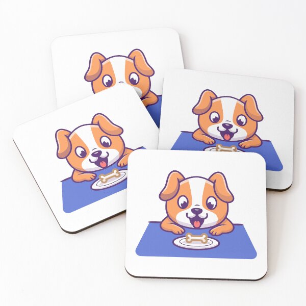 Item preview, Cute Puppy Waiting For Bone Dinner Time Cartoon designed and sold by ZhenKang   Xiong.