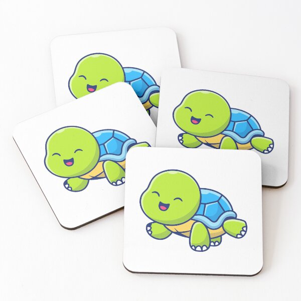 Item preview, Cute Happy Sea Turtle Chibi Reptile Illustration designed and sold by ZhenKang   Xiong.