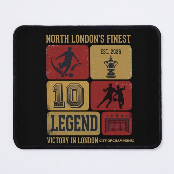 Item preview, North London's Finest 2026 Victory City of Champions Retro Grid Shirt - Number 10 Legend Football Apparel and Gifts designed and sold by Basma Designs | Funny Shirts, Stickers & Mugs.