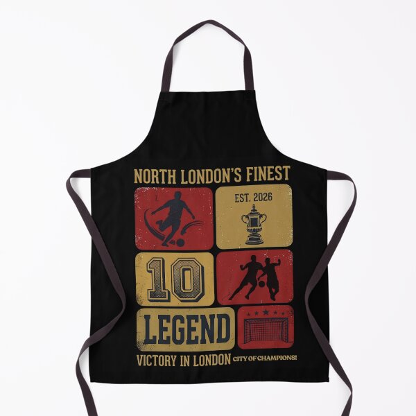 Item preview, North London's Finest 2026 Victory City of Champions Retro Grid Shirt - Number 10 Legend Football Apparel and Gifts designed and sold by Basma Designs | Funny Shirts, Stickers & Mugs.