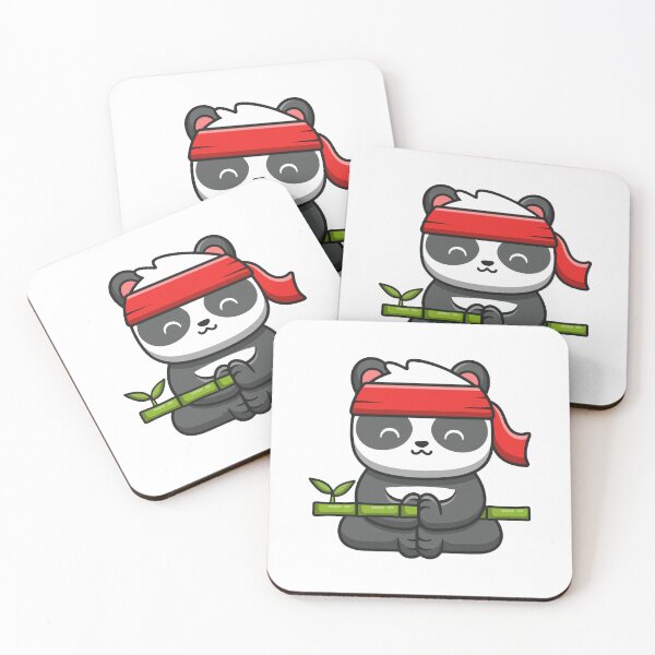 Item preview, Cute Ninja Panda Meditating With Bamboo Zen Master designed and sold by ZhenKang   Xiong.