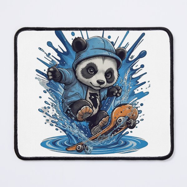 Item preview, Cute Panda Skateboard Splash Art | Kawaii Panda Skater Cartoon Design designed and sold by joyorashop.