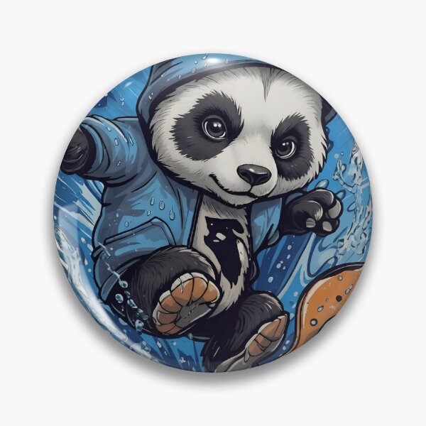 Item preview, Cute Panda Skateboard Splash Art | Kawaii Panda Skater Cartoon Design designed and sold by joyorashop.