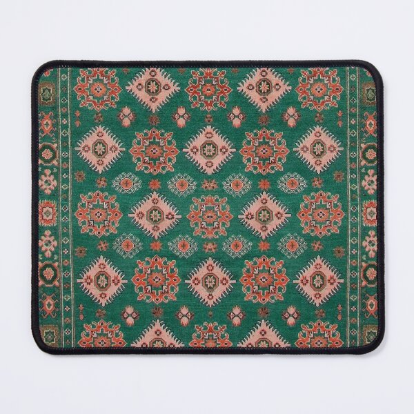 Item preview, Heritage Loom Emerald Green Tribal Diamond Pattern designed and sold by SpaceBazaar.