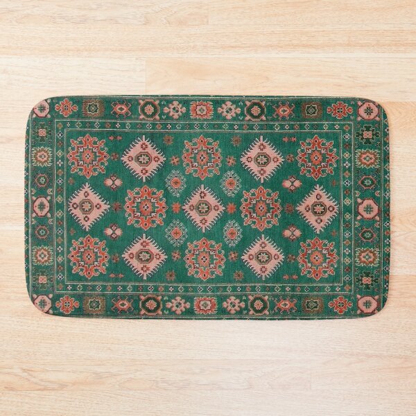 Item preview, Heritage Loom Emerald Green Tribal Diamond Pattern designed and sold by SpaceBazaar.