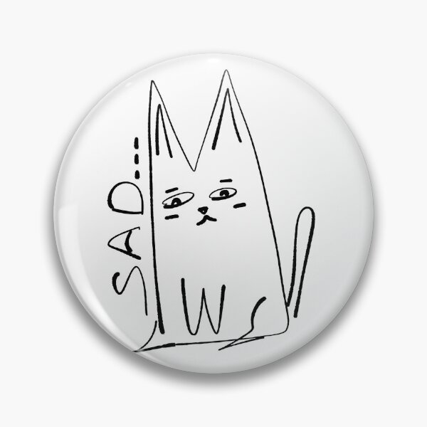 Item preview, Sad Cat Minimal Doodle Art designed and sold by NayaChu.