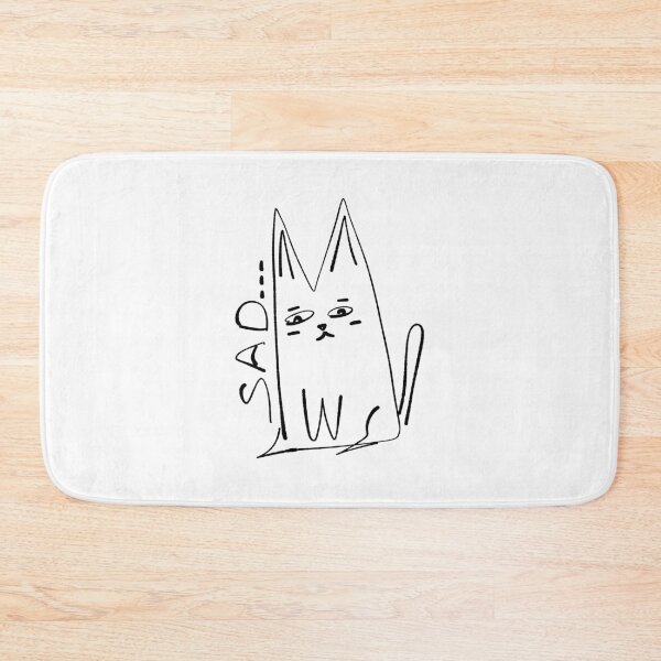 Item preview, Sad Cat Minimal Doodle Art designed and sold by NayaChu.