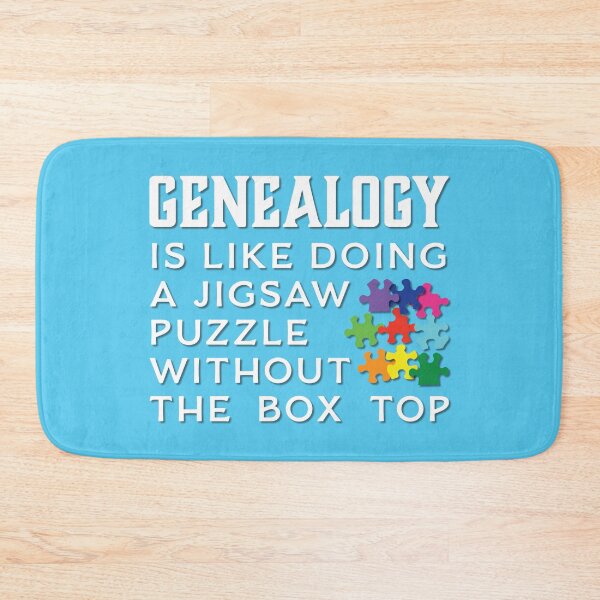 Item preview, Genealogy Is Like Doing A Jigsaw Puzzle Without The Box Top - Blue Background - Family History designed and sold by DPattonPD.