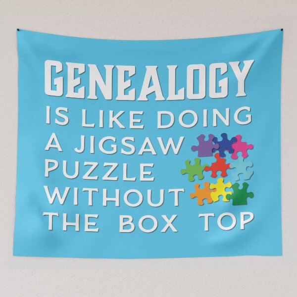 Item preview, Genealogy Is Like Doing A Jigsaw Puzzle Without The Box Top - Blue Background - Family History designed and sold by DPattonPD.
