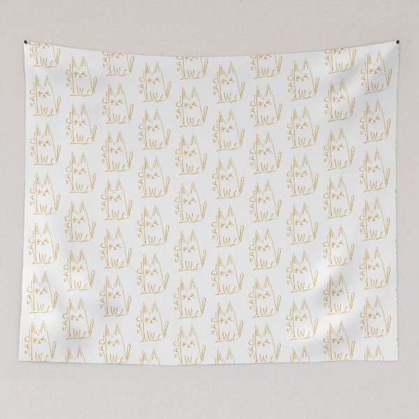 Item preview, Sad Cat Minimal Doodle Art designed and sold by NayaChu.