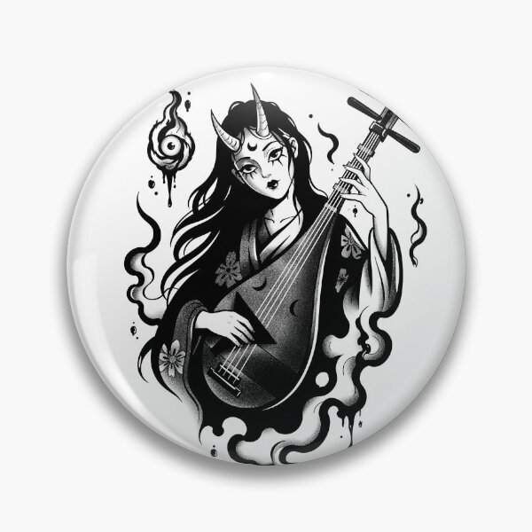 Item preview, Biwa-bokuboku Spirit Yōkai – Dark Japanese Tattoo designed and sold by feedmykraken.