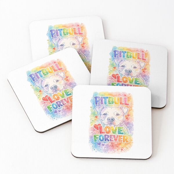 Item preview, Pitbull Love Forever - Rainbow Watercolor Splash White Line Art designed and sold by My Pitbull Place.