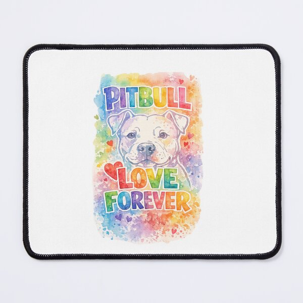 Item preview, Pitbull Love Forever - Rainbow Watercolor Splash White Line Art designed and sold by My Pitbull Place.