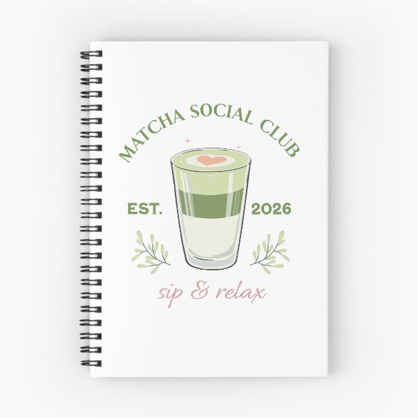 Item preview, Matcha Social Club – Aesthetic Matcha Latte Illustration, Cute Café Style Design designed and sold by Trend-Dify.