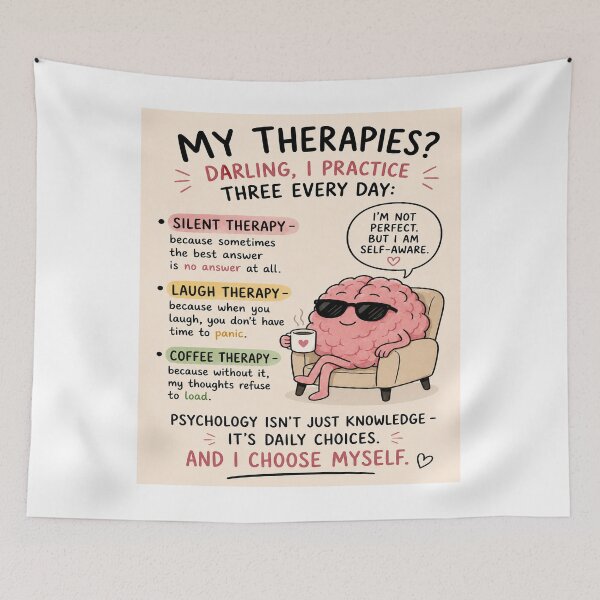 Item preview, My Therapies Funny Brain Coffee Humor Art designed and sold by riki2365.