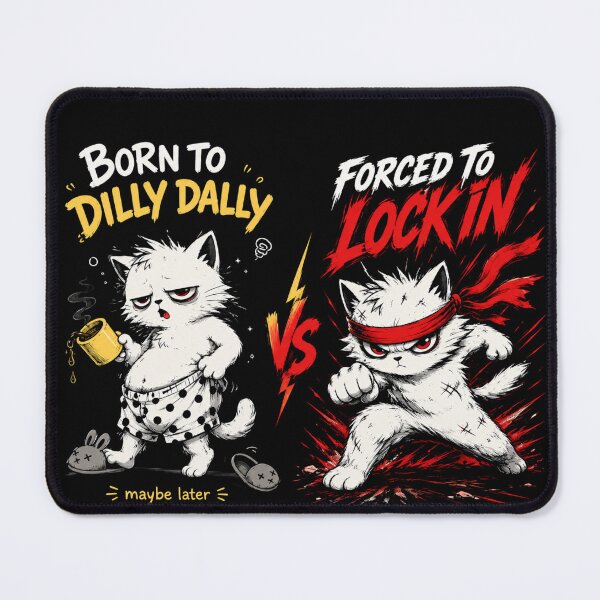 Item preview, Born To Dilly Dally Forced To Lock In Cat Meme Shirt designed and sold by VibeOffline Studio.