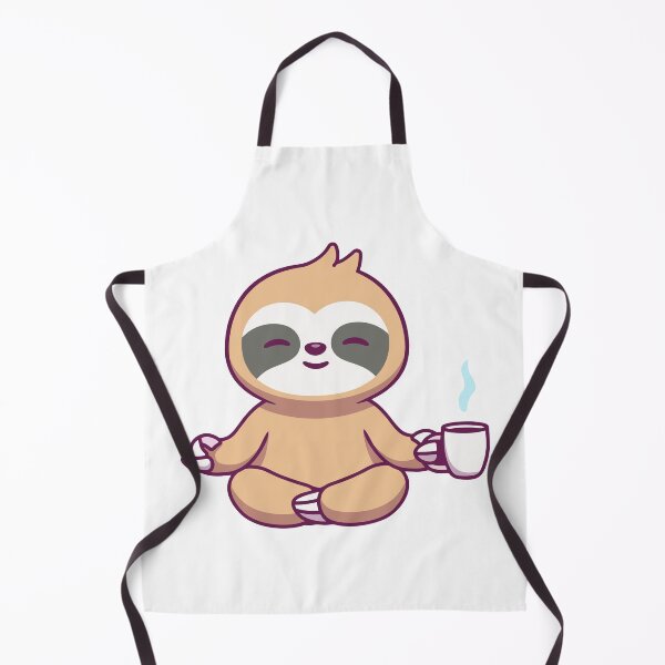 Item preview, Cute Meditating Sloth with Coffee Mug Cartoon designed and sold by ZhenKang Xiong.