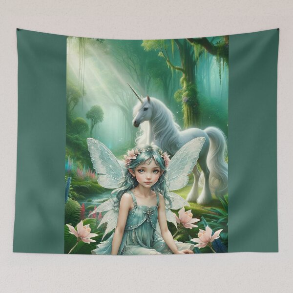 Item preview, SERENE FAIRY WITH UNICORN designed and sold by Tammera.
