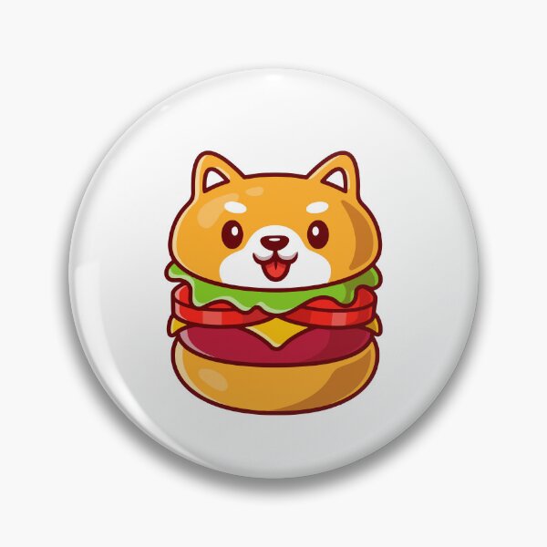 Item preview, Cute Shiba Inu Dog Hamburger Fast Food Illustration designed and sold by ZhenKang   Xiong.