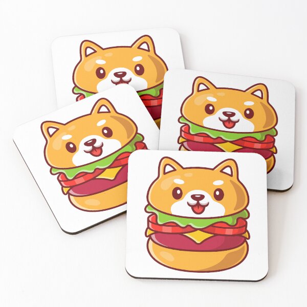 Item preview, Cute Shiba Inu Dog Hamburger Fast Food Illustration designed and sold by ZhenKang   Xiong.