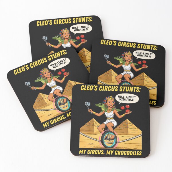 Item preview, My Circus My Crocodiles Funny Cleopatra T-Shirt - Egyptian Pun Unicycle designed and sold by Cree8if.