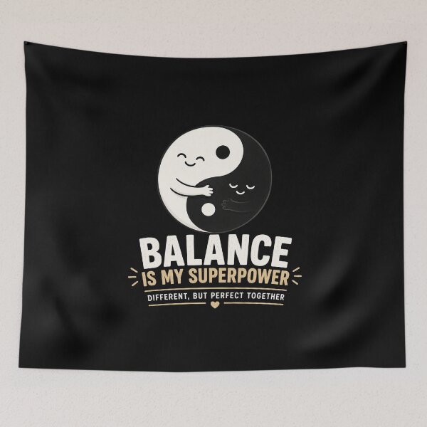 Item preview, Balance Is My Superpower Yin Yang Mental Health Shirt designed and sold by VibeOffline Studio.