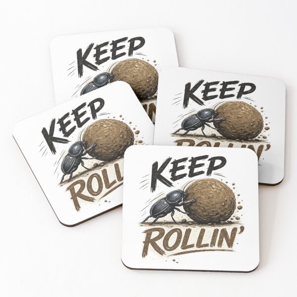 Item preview, Keep Rollin' Dung Beetle Motivation designed and sold by color4all.