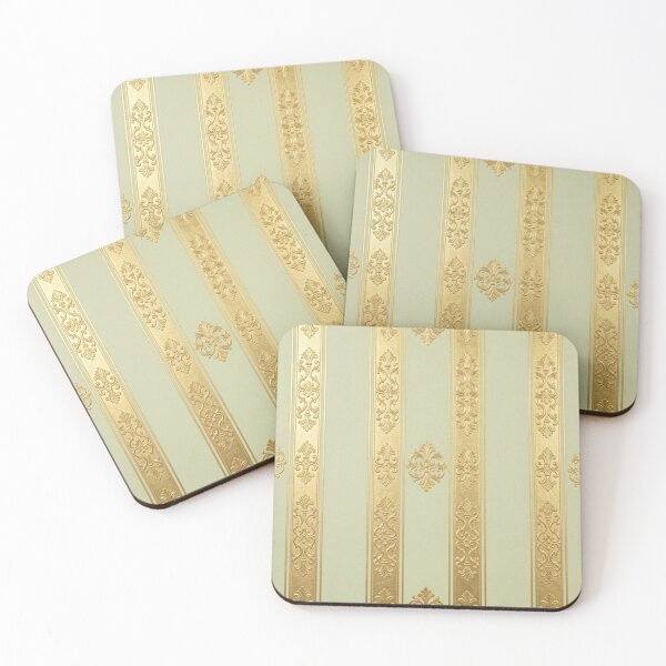 Item preview, Pistachio & Shimmer Gold Striped Baroque designed and sold by DesignsByPrnces.
