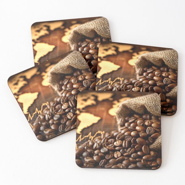 Item preview, Coffee Beans on World Map Background with Graphs designed and sold by Artessie.