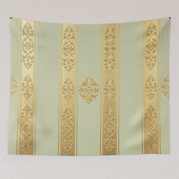 Item preview, Pistachio & Shimmer Gold Striped Baroque designed and sold by DesignsByPrnces.