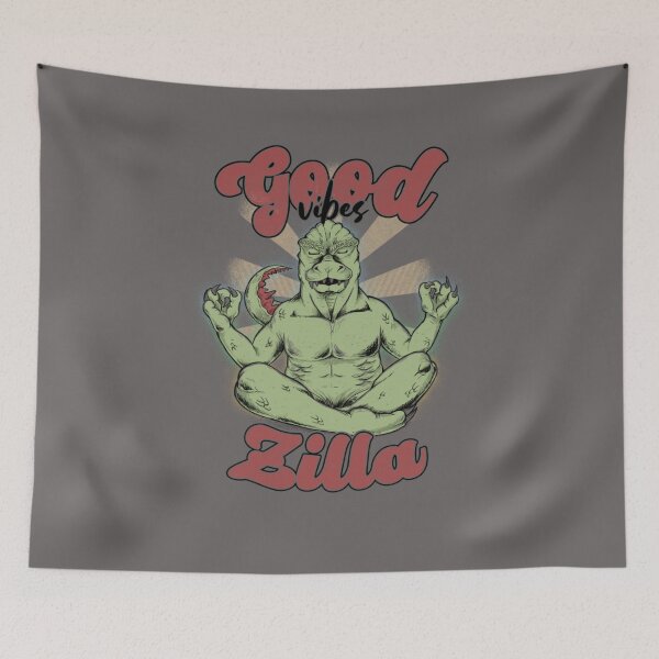 Item preview, Good Vibes Zilla - Meditating Kaiju Yoga Parody designed and sold by MrGlayga.