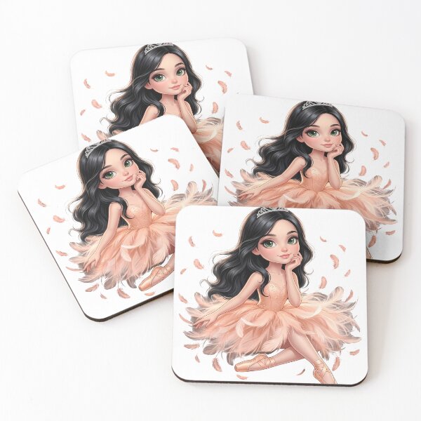 Item preview, Cute Little Ballerina in Peach Dress – Pastel Ballet Dancer designed and sold by MYPASSIONBG.