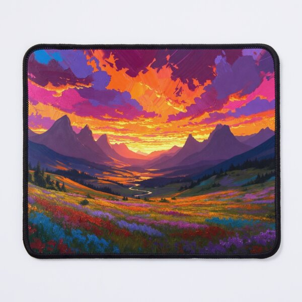 Item preview, Vibrant sunset mountain scene  designed and sold by Nexus Space.