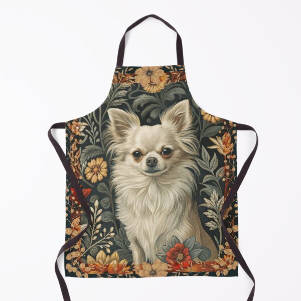 Item preview, Cream Long-haired Chihuahua William Morris Style designed and sold by AntiqueImages.