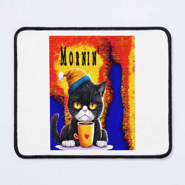 Item preview, Black cat with a cup of coffee  designed and sold by ParadoxParadox.