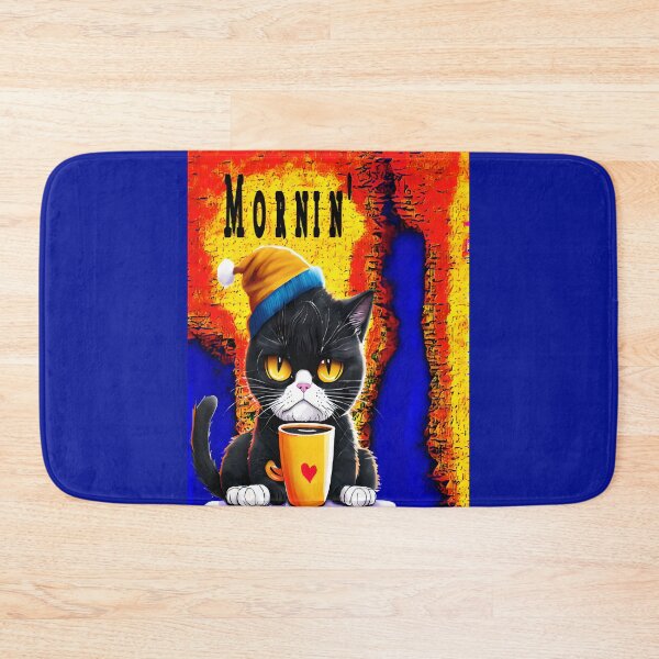 Item preview, Black cat with a cup of coffee  designed and sold by ParadoxParadox.