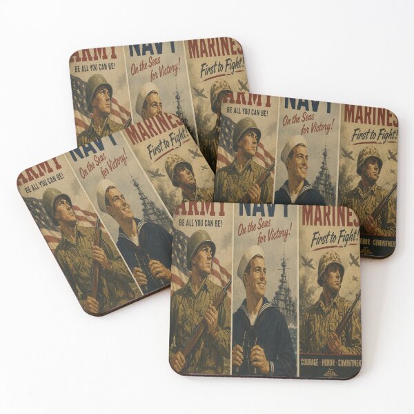 Item preview, Army Navy Marines Vintage Military Poster Art designed and sold by riki2365.